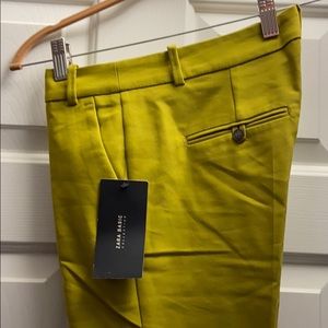 Zara ankle pants in yellow/green